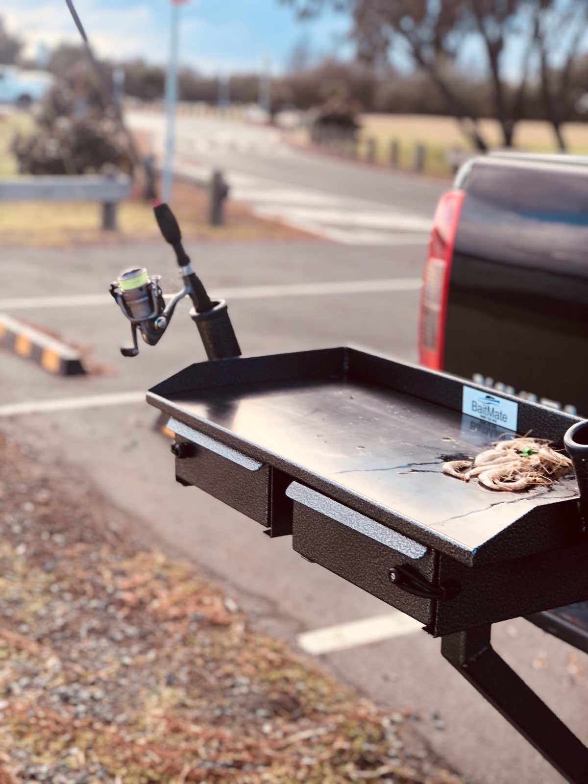 ute fishing rod holder Dev RB 200 Truck Bed Rail Horizontal Adjustable Fishing Built for Outdoor Durability Rust Ute Fishing Rod Storage Fishing